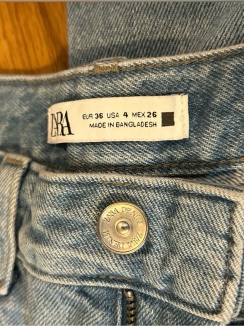 Zara Z1975 Light Wash Straight Leg Jeans Size 4 - Picture 10 of 12